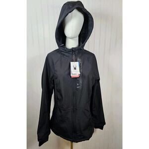 Spyder Softshell Ski Jacket Women's Large‎ NWT Black Pockets